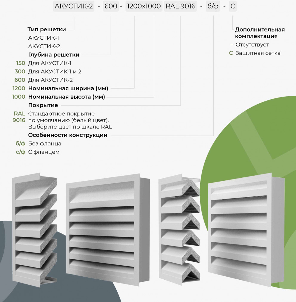 Решетка шумоглушащая АКУСТИК 2-600 купить заказать с доставкой по Москве и  России цена стоимость на заказ | The Grilles